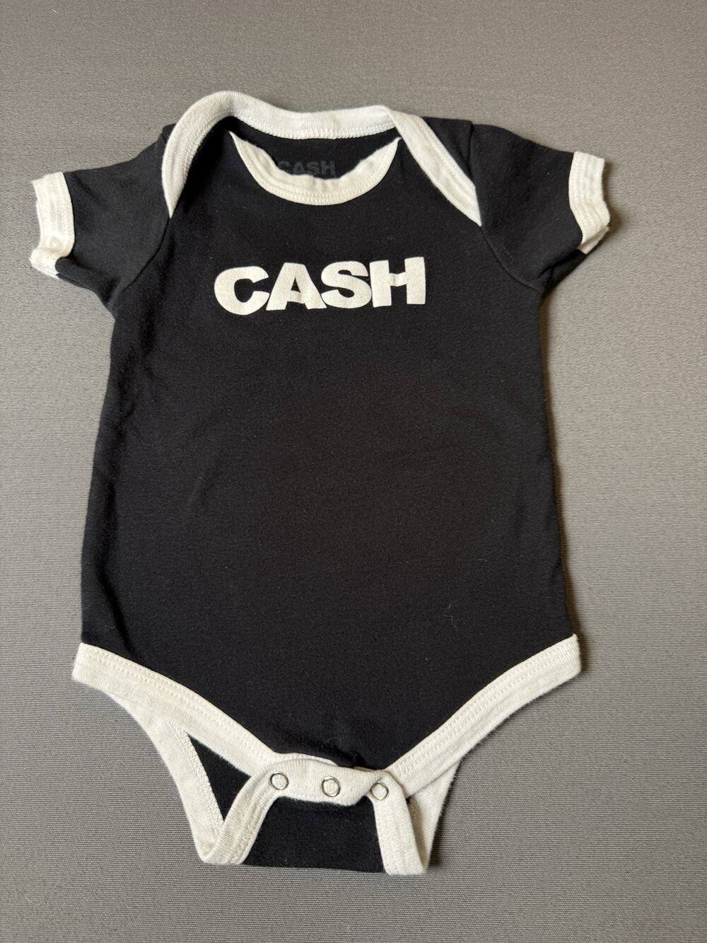 Johnny Cash Baby Block Bodysuit Black 12months